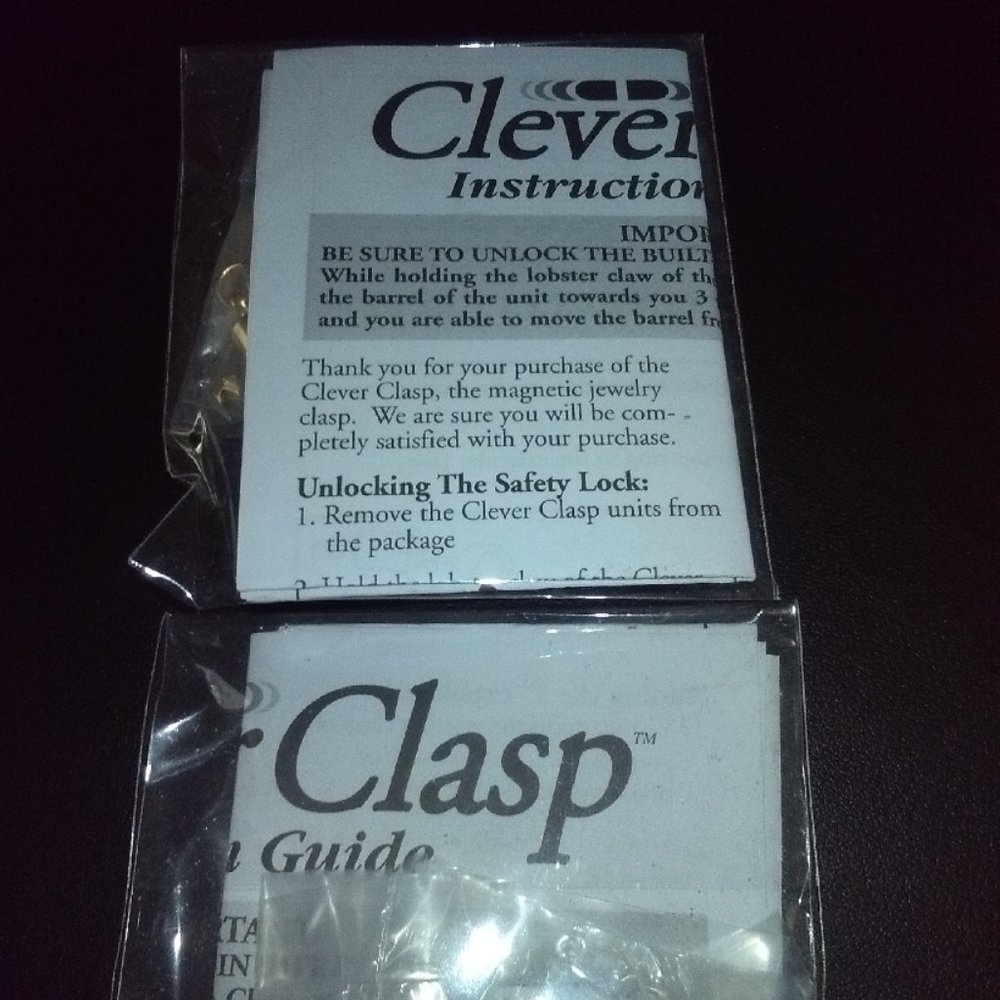4 Silver and 4 gold Clever Clasps plus 3 gold necklace extenders